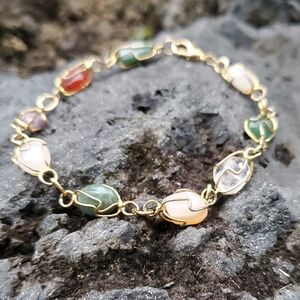 Dainty Caged Gemstone Bracelet